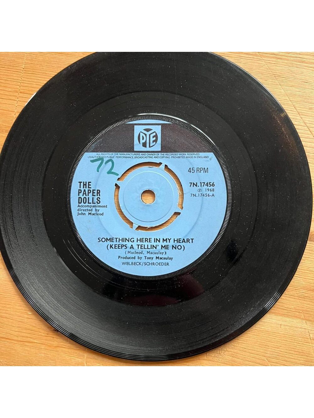 The Paper Dolls -Something Here in my Heart(Keeps a Tellin' me No) 45rpm VG+ R10